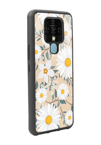 Tecno Camon 16 Büyük Papatya Tasarımlı Glossy Telefon Kılıfı Çok Renkli