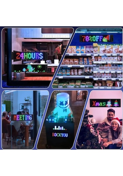 Matrix Şeytan Göz Kayar Led Panel Tabela Uzaktan Kumandalı Telefon Üzerinden Tasaralama 37cm