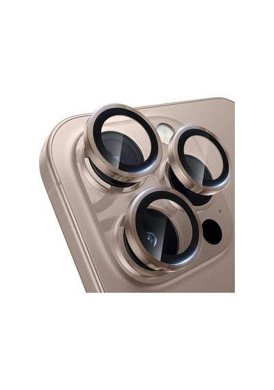 Apple Uyumlu iPhone 16 Pro Max Raze Metal Kamera Lens Koruyucu Çöl