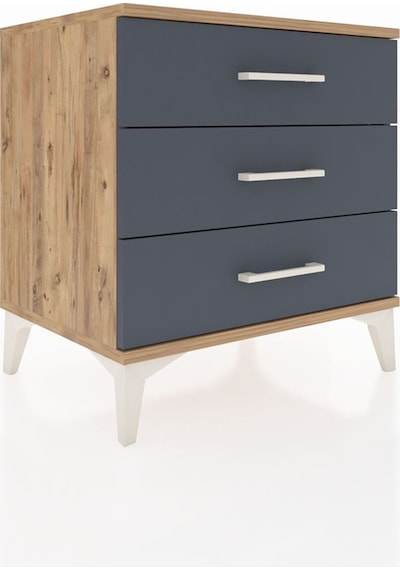 Hyperion Komodin 3 Çekmeceli 60x44x64 Çam-antrasit Çam