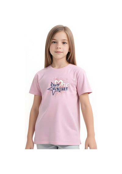 Fyk Kids Kız Çocuk One Heard Baskılı Tişört Pembe