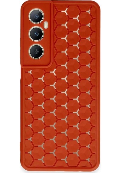 Uryport Realme C65 Kılıf Petek Silikon Kapak - Kırmızı