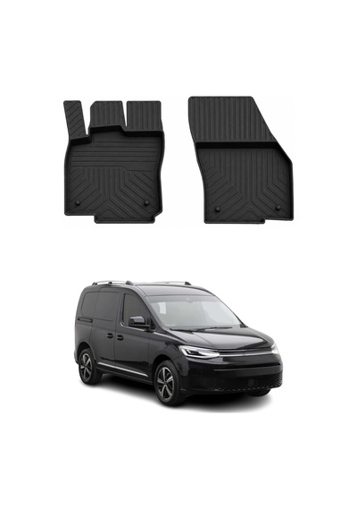 Volkswagen Caddy 5 2020-2026 Uyumlu 4d Ön Havuzlu Paspas Kauçuk Siyah 2 Parça