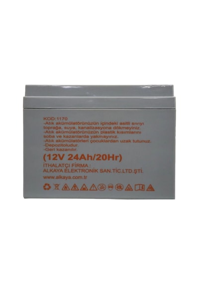 Teknogreen 24 Ah 12 Volt Akü Yatık Tip