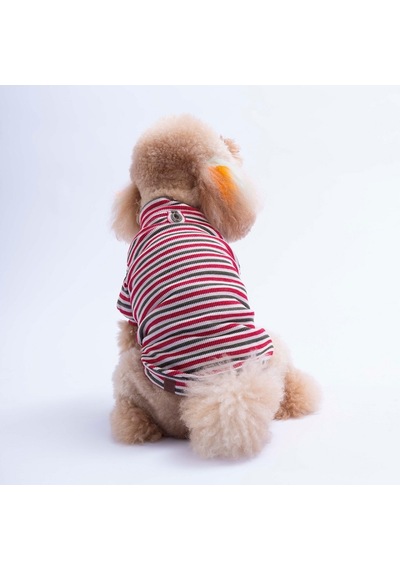 Kırmızı Marseille Softline Çizgili Kedi Köpek Sweati Köpek Kıyafeti Kedi Kıyafeti