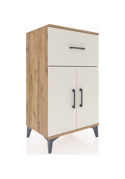 Hyperion Komodin Tek Raflı Tek Çekmeceli 2 Kapaklı 60x44x106 ... Çam