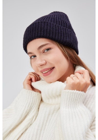 Derikem Basic Şık Standart Lüks Unisex Tiftik Bere Lacivert