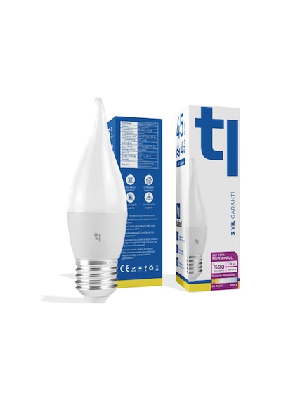 Redeem Plus C37A E27 Mum Ampul, Titreşimsiz, Göz Konforu, 581 Lümen, Ilık Beyaz, 3000 Kelvin