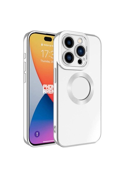 Apple iPhone Uyumlu 15 Pro Darbeye Dayanıklı Kamera Korumalı Silikon Kılıf Gümüş
