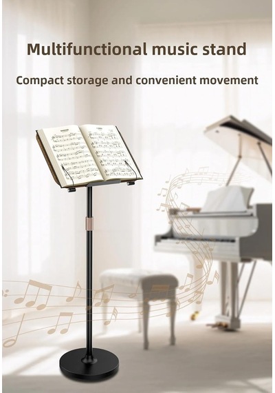 Çok Amaçlı Kitap Okuma Standı 55cm Yükseklik Laptop Tutucu, Nota Sehpası, Projeksiyon Ve Sunum Standı, Katlanabilir Dayanıklı Metal & Ahşap Tasarım - S02