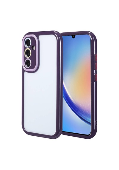 Zore Galaxy A34 Kılıf Kamera Korumalı Renkli Kenar Ve Çerçeve Tasarımlı Ogaa Vitamin Kapak-derin Mor