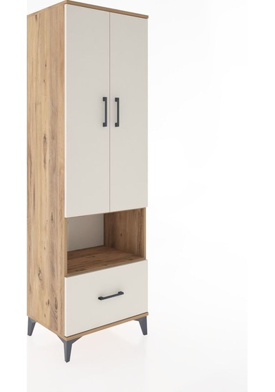 Hyperion Dolap 3 Raflı Tek Çekmeceli Tek Askılı 60x44x195 Çam-aytaşı Atlas Çam