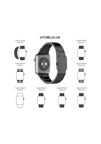 Apple Uyumlu  Watch Kordon 3 4 5 6 7 42 44 45 MM Klasik Çelik Metal Kordon