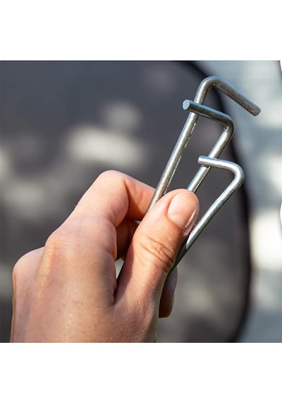 Crea-eco L Kazık Çadır Ve Bitki Örtüsü Sabitleme Kazığı 20 Adet 30 Cm - 4 Mm Galvanizli Paslanmaz Sabitleme Kazığı - Branda, Çadır, Örtü Ve Peyzaj Sabitleme Çivisi Açık Gri