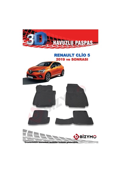 Bizymo Renault Clio 5 Hb 2019 Ve Sonrası 3d Paspas Takımı Açık Bej