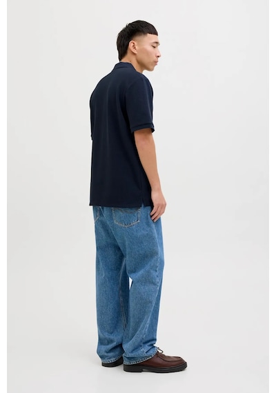 Jack & Jones Erkek Jjeaustın Polo Yaka Fermuar Kapamalı T-shirt 12279177 Lacivert Lacivert