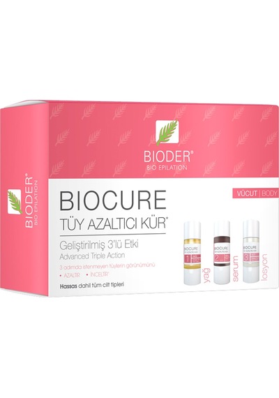 Bioder Biocure Cream Vücut için Tüy Azaltıcı Kür 10 ML x 3