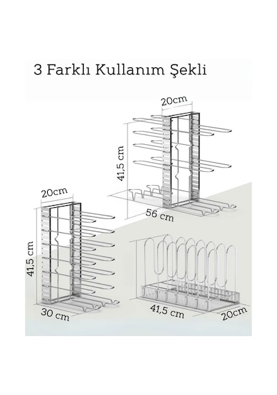 Tencere Ve Tava Düzenleyici Dolap Içi-dışı 10 Katlı