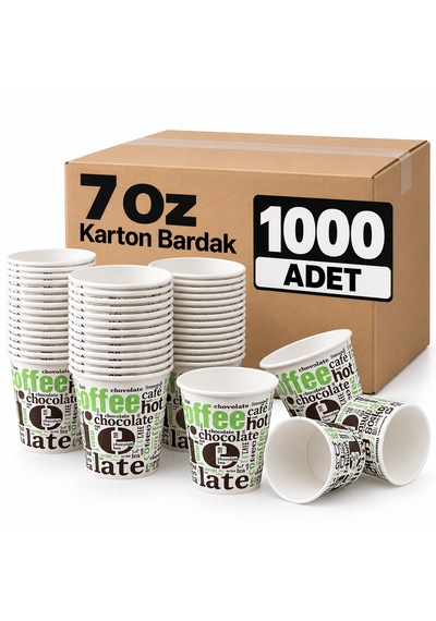 7 Oz Karton Bardak 1000 Adet Tek Kullanımlık Kağıt Bardak Kahve Çay Sıcak Soğuk İçecek Bardağı