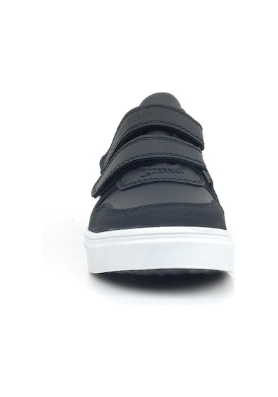 Rakerplus Hakiki Deri Siyah Beyaz Cırtlı Erkek Çocuk Sneaker Siyah