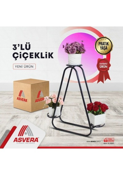 Asvera Üçgen Üçlü Çiçeklik
