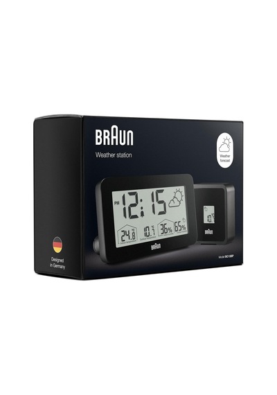 Braun Dijital Hava İstasyonu Saat İç Ve Dış Mekan Sıcaklık Ve Nem, Tahmin, Lcd Ekran, Hızlı Ayarlı, Crescendo