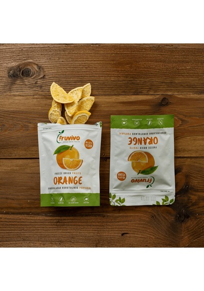 Fruvivo 2'li Freeze Dry Paket - 2 Adet Portakal - Dondurularak Kurutulmuş Meyve Cipsi Şeker İlavesiz %100 Doğal Vegan 40 G