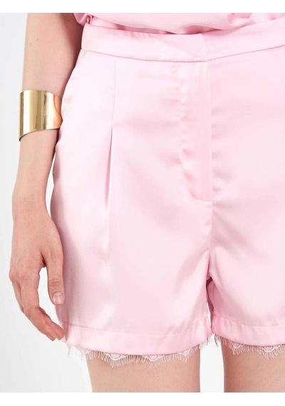 Elora Atelier Dantel Detaylı City Boy Şort Pembe