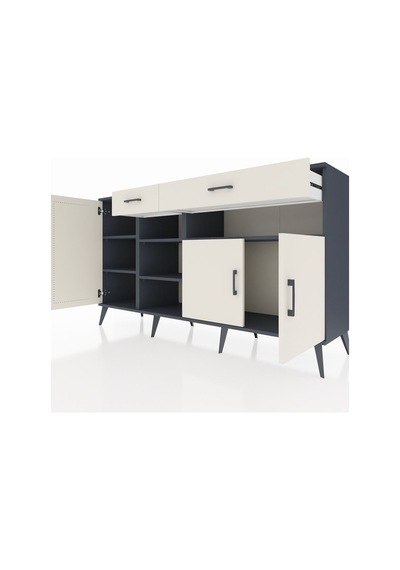 Hyperion Konsol 5 Raflı 2 Çekmeceli 3 Kapaklı 176x44x99 Antrasit- Antrasit-aytaşı Hyperion Konsol 5 Raflı 2 Çekmeceli 3 Kapaklı 176x44x99 Antrasit- Antrasit-aytaşı