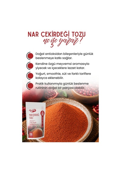 250 Gr Nar Çekirdeği Tozu % 100 Doğal