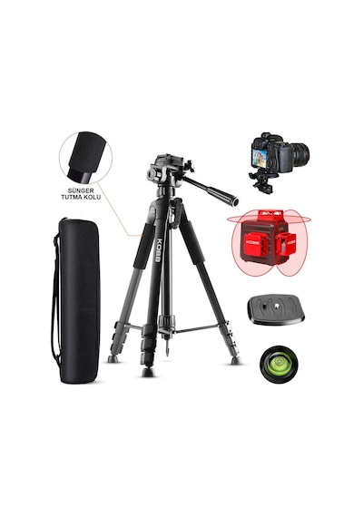 KOBB KBL20T 160CM Su Terazili Profesyonel Alüminyum Lazer Tripod
