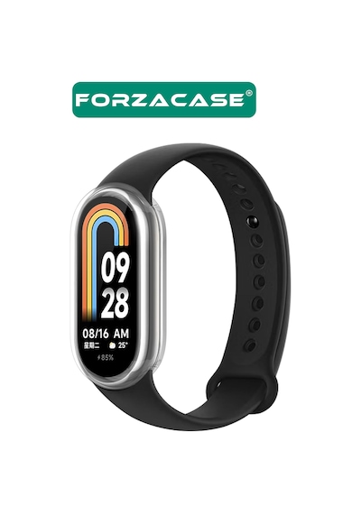 Forzacase Xiaomi Mi Band 9 İle Uyumlu Önü Kapalı Ekran Korumalı Silikon Kılıf - Fc010 Şeffaf