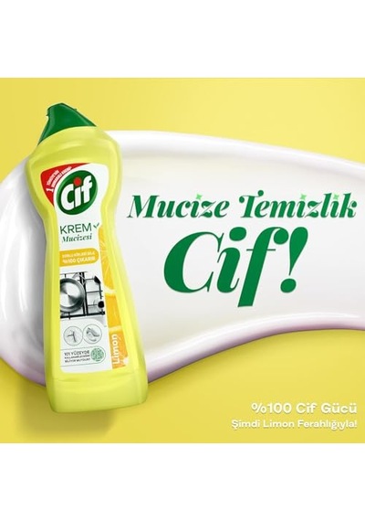 Cif Krem Yeni Nesil Yüzey Temizleyici Limon 750 Ml 100'lü Set