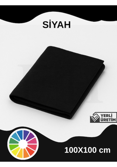 Siyah Renk Metrelik Ince Keçe Kumaş Keçe 1 Mm Aktivite Keçesi Renkli Keçe 1 Metre 100 Cm X 100 Cm