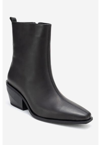 Luvishoes Luvi Shoes Lexıa Siyah Cilt Hakiki Deri Kadın Western Bot Siyah