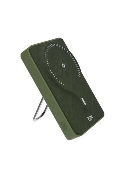 Bix 10000mah Bxpb105-gre 22.5w-15w Type-c Micro Usb Kablosuz Led Göstergeli Yeşil Powerbank Siyah