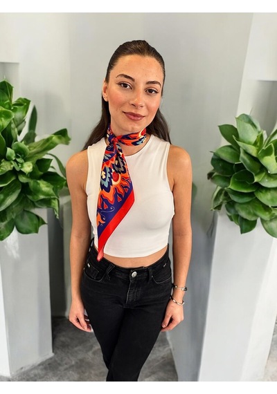 Indıan Mandala Desen Bandana/fular Çok Renkli
