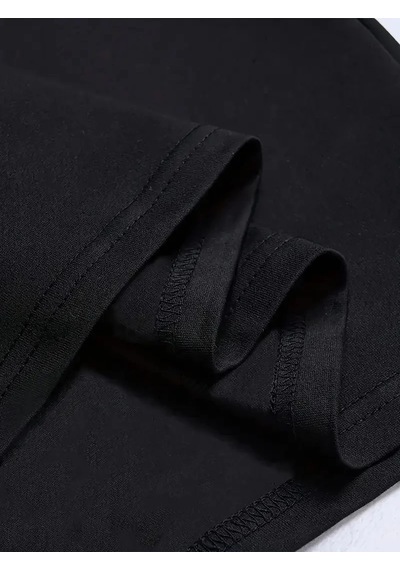Ertaştrendstore Erkek Baskılı T-shirt Kısa Kol Bisiklet Yaka Regular Fit Yazlık Tişört - Siyah Çok Renk