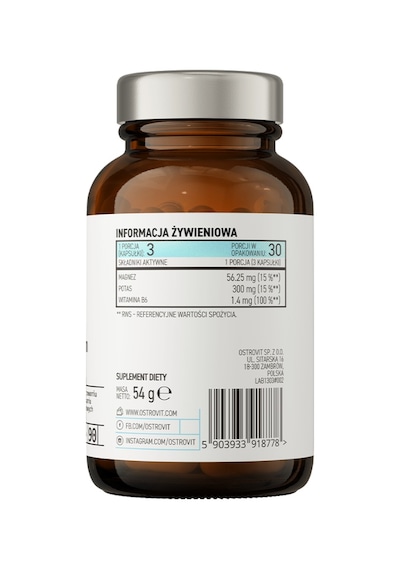Ostrovit Magnesium Citrate + Potassium + B6 P-5-p 90 Caps