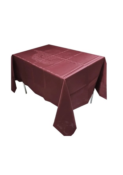 Jumbo Lüks Jakarlı Masa Örtüsü Bordo