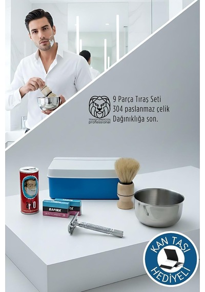 Geleneksel Tıraş Seti - 9 Parça Tıraş Kutulu Set 722751, 7430000722751
