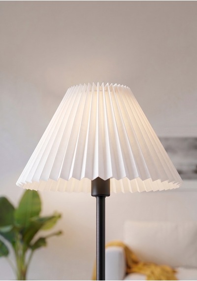 Kırma Lambader Başlığı Pileli Umbrella Kumaş Başlık Çap 36 Cm Lam11 Beyaz