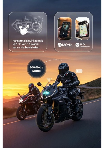 Y20 Max Telsiz Özellikli İki Kişi Bağlantılı 5.3 Motosiklet Kask Kulaklık Rgb Motorsiklet Interkom