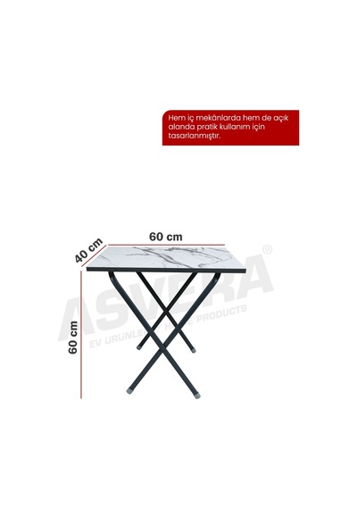 Asvera Mio 40x60 Antrasit Mermer Desenli Balkon Masası - Katlanabilir Pratik Mutfak Masası Diğer Asvera Mio 40x60 Antrasit Mermer Desenli Balkon Masası - Katlanabilir Pratik Mutfak Masası Diğer
