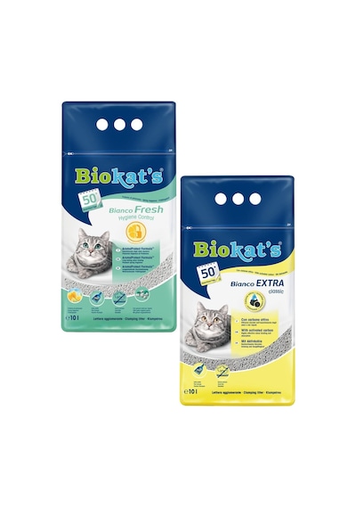 Biokat's Bianco Fresh + Extra Hijyenik Topaklaşan Bentonit Kedi Kumu 2 x 10 L
