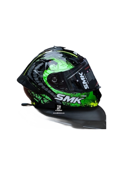 Smk Typhoon Reptile Kapalı Kask 001 Gri - Siyah - Yeşil