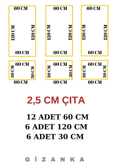 Geniş Duvar Tasarımı Boyanabilir Çıta Hazır Kesim Anka120 16,20 Metre