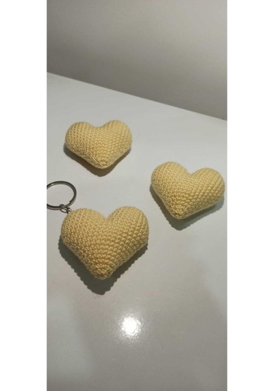 Amigurumi Dağıtmalık Düğün Kına Nikah Toptan Örgü Kalp Anahtarlık