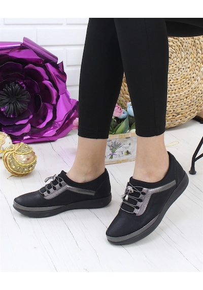 Nesil Shoes Cenice 702 Siyah Platin Günlük Kadın Ayakkabı SİYAH PLATİN