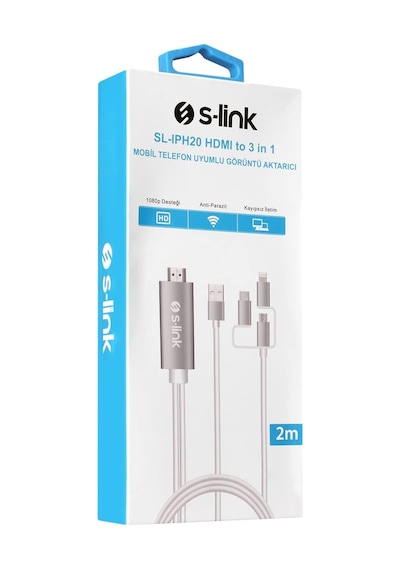 Link Sl-ıph20 Hdmi To 3 In 1 2m Mobil Telefon Uyumlu Görüntü Akta